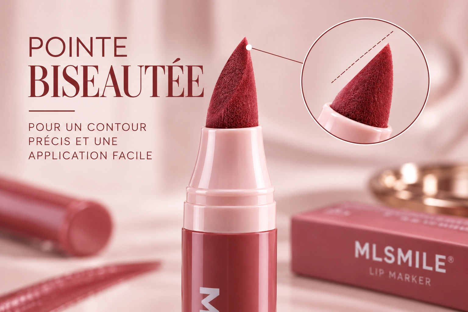 Feutre &agrave; l&egrave;vres Color Lock avec pointe biseaut&eacute;e pour contour pr&eacute;cis et remplissage des l&egrave;vres